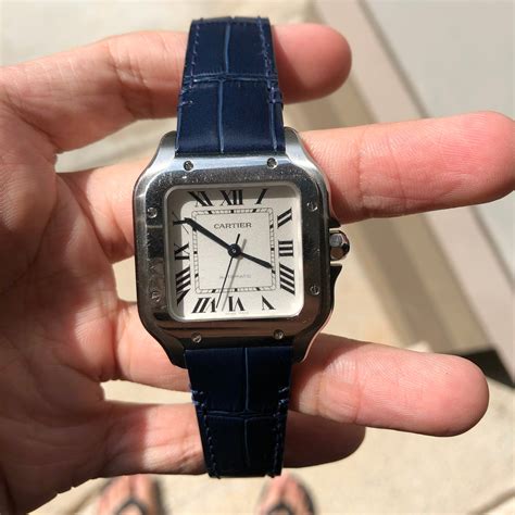 cartier santos on leather strap